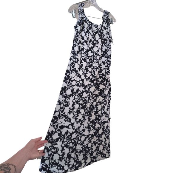 Free Assembly Blue Floral Sleeveless Tie Shoulder Midi Slip Dress Medium - Picture 4 of 16
